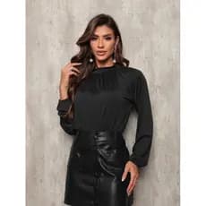 Body Gola Alta Feminino Inverno Manga Longa Segunda Pele Moda Blogueira へ