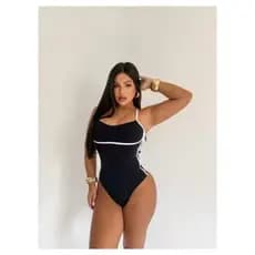 Body Maiô Ely Alças Cavado Feminino Sem Bojo Sustentação Alcinha