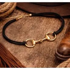 Gargantilha Country Bridão Dourado Ajustável Colar Feminino Boiadeira Cowgirl Vaqueira