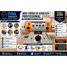 Mini Torno de Bancada Profissional 350W – Compacto, Potente e Versátil