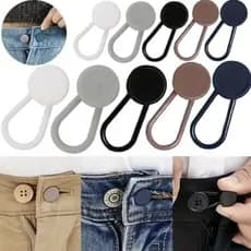 Kit com 2 Botões Extensores para Calça Sem Costura Universal Multiuso