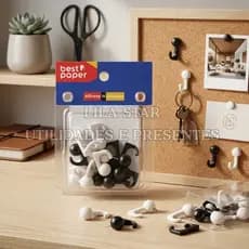 Kit 15/30 Alfinete Tachinha Gancho p/ Quadro de Cortiça Mural Pendurador Chaves Decorativo