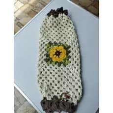 Puxa Saco de Crochê com Flor Rasteira • Artesanal • Cozinha Organizada • Decoração