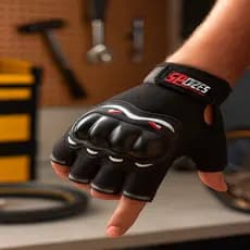 Luva Meio Dedo Para Ciclismo Moto Bike Proteção Tática Antiderrapante Motoqueiro Respirável Unisex