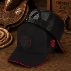 Boné Trucker Telinha Country Masculino e Feminino Preto Pecuária Modão Peão