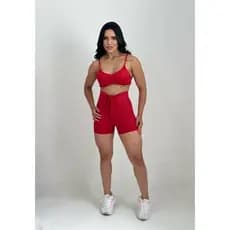 Short e Top com bojo Conjunto Academia Feminino Fitness Roupa Crossfit