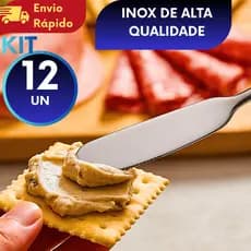 KIT Espátula De Manteiga Inox (3/6/9/12) Para Espalhar Manteiga Patê Geleia P/ Casa Restaurante Hotéis Escritório Buffet