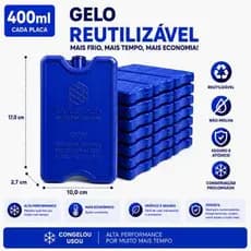 Gelo rígido reutilizável 400 ml  Gelotech - ideal para cooler caixa térmica