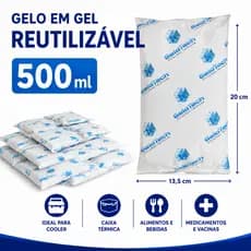 Gelo flexível reutilizável 500 ml  Gelotech 1 unidade ideal para cooler, caixa térmica
