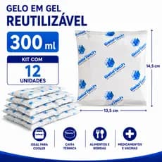 Gelo artificial flexível reutilizável 300 ml GeloTech 12 unidades