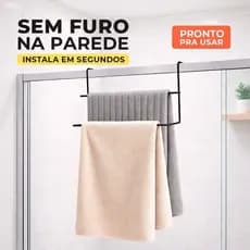 Suporte Porta Toalha de Banho Encaixe Box Porta Banheiro Elegante Luxo Resistente Eficiente CROMADO
