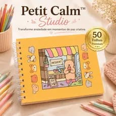 Petit Calm™ Studio - Livro Colorir Criativo - Infantil /Adulto - 50 Folhas Diversas Cores /Arte Desenho