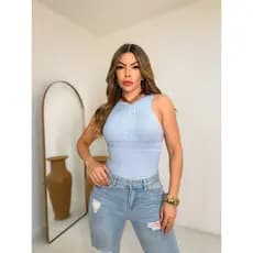 Body de Tricô Modal Feminina Regata várias cores alta qualidade sem bojo.