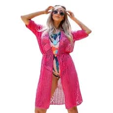 Saida Praia Longa Manga 3/4 Kimono Praia
