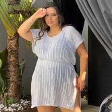 Saida de Praia Fenda Grande Moda Plus Size