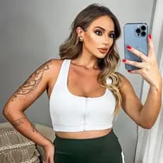 Top Academia Sutiã Esportivo com Ziper Frontal Fitness