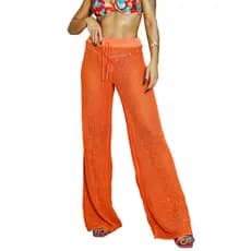 Saida De Praia Calca Feminina Tricot Flare