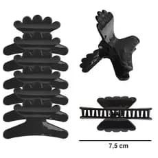 Kit 6 Piranhas Salão Para Cabelo Preto Transparente Colorido