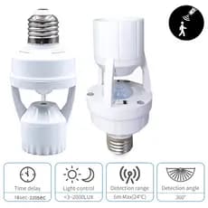 Soquete Inteligente E27 com Sensor de Movimento Liga Desliga Sozinho 110~240V