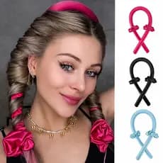 Modelador de Cachos de Cetim Faixa de Cabelo Modeladora Sem Calor para Dormir Scrunchies