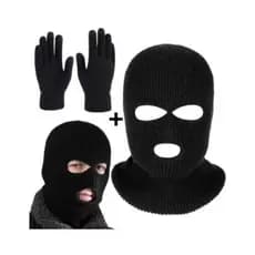 Kit Balaclava Ninja Touca E Luvas Proteção Térmica e UV Moto Bike Ideal para Frio Esportes Ar Livre