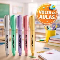 Kit Marca Texto Glitter Masterprint 6 Cores Metálicas | Volta às Aulas