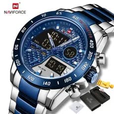 Naviforce 9171 Relógio De Pulso Digital Masculino Led Luminoso À Prova D'água