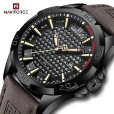 NAVIFORCE 8023 Relógio De Pulso Casual Esportivo Masculino Militar De Quartzo Analógico Com Data De Couro Pulseira