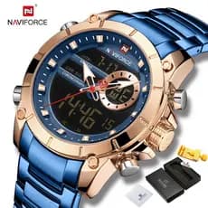Naviforce 9163 Relógio Masculino Quartzo Digital À Prova D'água 3ATM