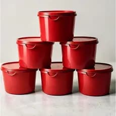 KIT 6 POTES COZINHA HERMÉTICOS POTES REDONDOS 1L EMPILHÁVEIS