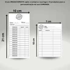 Talão de Comandas para pedidos de Restaurantes Tamanho 7x10 e 10x21 Kit 10 un com 100 folhas cada