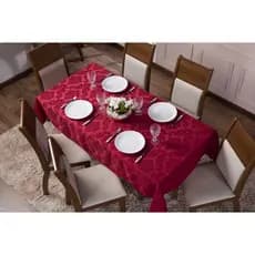 Toalha De Mesa Luxo Jacquard 04 Lugares 1,35x1,35 Quadrada