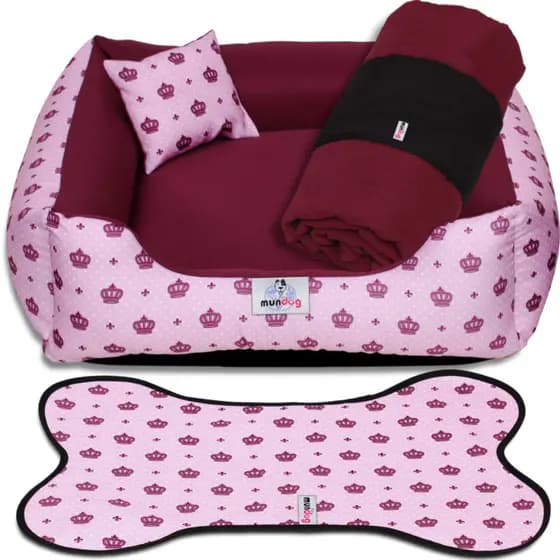 Cama Caminha Pet Cachorro Gato Kit Gold 04 Peças Tamanho G Com Zíper Lavável