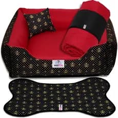Cama Caminha Pet Cachorro Gato Kit Gold 04 Peças Tamanho GG Com Zíper Lavável