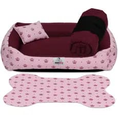 CAMA CASINHA PET PARA CACHORRO GATO KIT 04 PEÇAS COM FUNDO IMPERMEÁVEL TAMANHO M