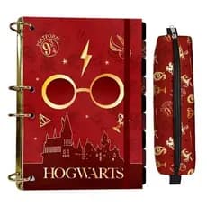 Fichário Colegial Harry Potter 10 Divisórias PVC + Estojo Temático Com Zíper 5290