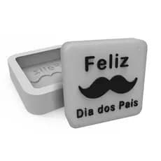 Forma de Silicone Barra Feliz dia dos Pais Bigode | Sabonetes | Velas | Gesso