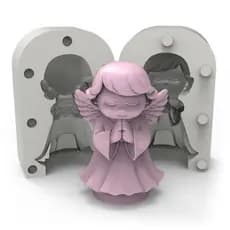 Forma de Silicone Anjo Menina Orando Mini para fazer Sabonete Vela Biscuit peça de Gesso | Anjinho