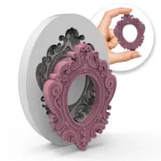 Forma de Silicone Mini Moldura Arabesco Vintage