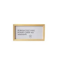 Quadro Decorativo Frases Religiosas em Madeira Pinus - Páscoa