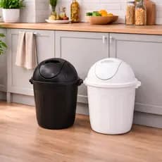 Kit Lixeiras de Plástico Basculante 12L Reforçada para cozinha, banheiro e escritório