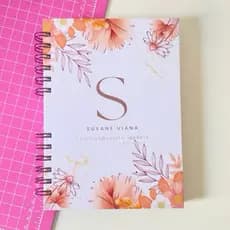 Caderno Personalizado Caderno A5 personalizado com nome Caderno floral A5 personalizado Caderno pautado Agenda Caderneta