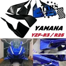 Acessórios da motocicleta Sport Front Spoiler Winglet Aerodynamic Wing Kit Spoiler Wind Wing Downforce Nu Forntal Spoilers Para YAMAHA YZF-R3 V2 R25 R3 R25 2019-2023 2024