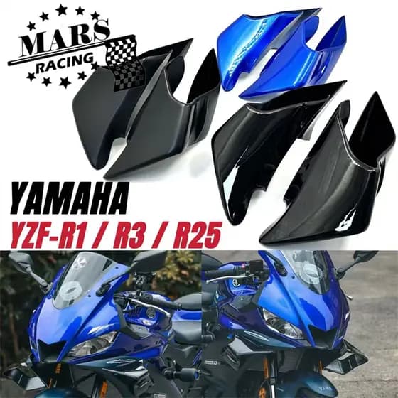 Para YAMAHA YZF-R1 R1M YZF-R3 V2 YZF-R25/R3 R25 2019-2023 2024 Spoiler frontal Winglet Kit aerodinâmico da asa
