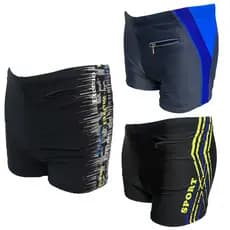Sunga Box Shorts Juvenil Masculino com Zíper Bolso Tamanho Único Veste 14, 16 ou P Adulto Multicores