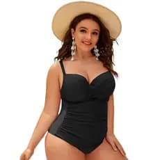 Maiô Plus Size Modelador Decote Transpassado Body Praia Piscina Moda Praia 3318