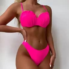 Biquíni Feminino com Bojo Alças Removíveis Asa Delta Modeladora Praia Verão P-GG Cores Variadas