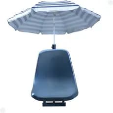 Cadeira Giratória para Barco Assento Anatômico em Polipropileno Azul com Suporte para Guarda-Sol