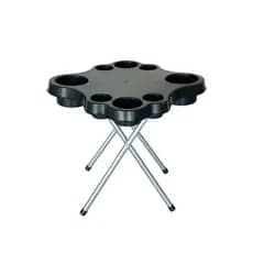 Mesa Petisqueira Plástica Dobrável com Pés Galvanizados para Camping e Lazer