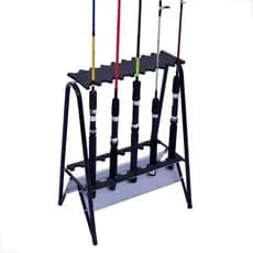 Suporte De Chão Para Varas De Pesca - 18 Varas Organizador Preto